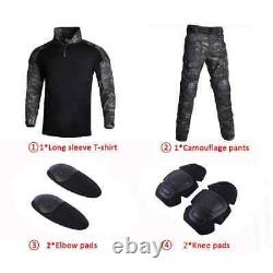 Outdoor Uniform Men Clothes Suits With Pads Training Hunting Shirts Pants Sets