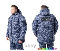 Russia Guards Camouflage Cotton Suit Set Blue Winter Clothing Combat Uniform Men