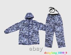 Russia Guards Camouflage Cotton Suit Set Blue Winter Clothing Combat Uniform Men