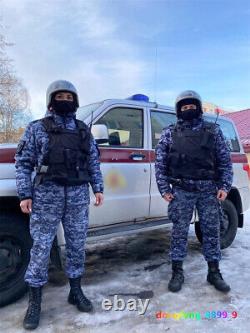 Russia Guards Camouflage Cotton Suit Set Blue Winter Clothing Combat Uniform Men