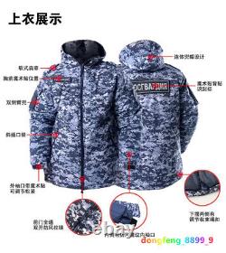 Russia Guards Camouflage Cotton Suit Set Blue Winter Clothing Combat Uniform Men