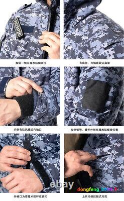 Russia Guards Camouflage Cotton Suit Set Blue Winter Clothing Combat Uniform Men