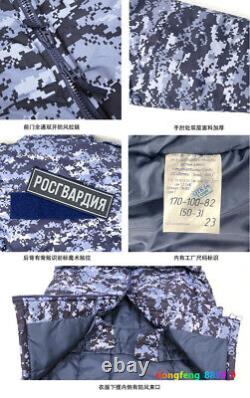 Russia Guards Camouflage Cotton Suit Set Blue Winter Clothing Combat Uniform Men
