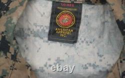 Set Large Reg Marine Corps MARPAT Digital Woodland Camouflage Trouser Shirt USMC