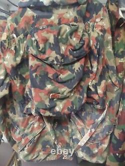 Swiss Alpenflage camo set Jacket sz US 52, Trousers 34wX30i, pack, shirt48, Hat