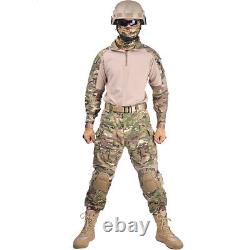 Tactical Combat Suits Army Military With Pads Uniform Outdoor Work Cargo Suit