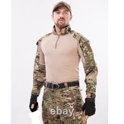 Tactical Combat Suits Army Military With Pads Uniform Outdoor Work Cargo Suit