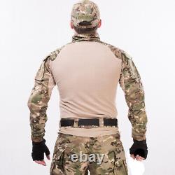 Tactical Combat Suits Army Military With Pads Uniform Outdoor Work Cargo Suit