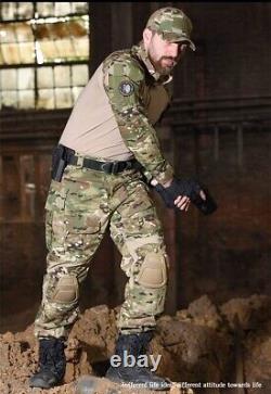 Tactical Combat Suits Army Military With Pads Uniform Outdoor Work Cargo Suit