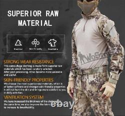 Tactical Military Army Combat Uniform Pant Frog Suit Camouflage Hunting Tops Set