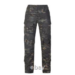 Tactical Military Mens Combat T-shirt Cargo Pants Army BDU Uniform Camouflage