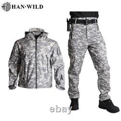 Tactical Military Suit Windproof Soft Shell Uniform Jacket Pants Casual Suit