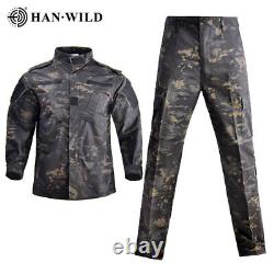 Tactical Military Uniform Camouflage Clothing Training Combat Jacket Pant Suit