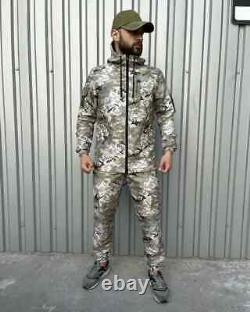 Tactical men's military camouflage suit cargo pants and jacket set pixel