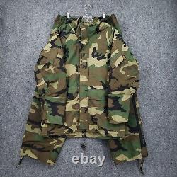 Tennier Industries Jacket Pants Set Men Small Green Camo Gore Tex Parka Cold/Wet