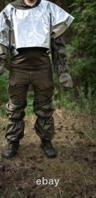 Thermal imaging camouflage suit, anti-heat cloak, poncho, olive, anti-drone