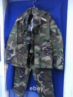 USGI Woodland Camouflage Gortex Parka Jacket SET Medium Regular Trousers Ruff
