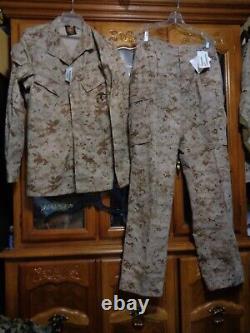 USMC MARPAT Uniform DESERT SET Combat Shirt Pant MEDIUM LONG NEW WITH TAG ML