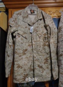 USMC MARPAT Uniform DESERT SET Combat Shirt Pant MEDIUM LONG NEW WITH TAG ML