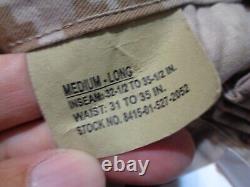 USMC MARPAT Uniform DESERT SET Combat Shirt Pant MEDIUM LONG NEW WITH TAG ML