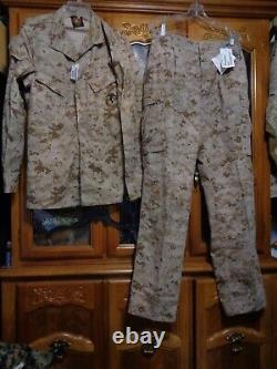 USMC MARPAT Uniform DESERT SET Combat Shirt Pant MEDIUM LONG NEW WITH TAG ML