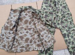USMC P42 WW2 HBT Frogskin Camouflage Reversible Jacket TROUSERS SET SIZE L