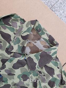 USMC P42 WW2 HBT Frogskin Camouflage Reversible Jacket TROUSERS SET SIZE L