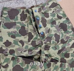 USMC P42 WW2 HBT Frogskin Camouflage Reversible Jacket TROUSERS SET SIZE L