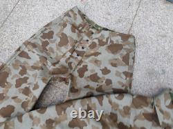 USMC P42 WW2 HBT Frogskin Camouflage Reversible Jacket TROUSERS SET SIZE L