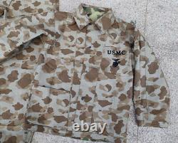 USMC P42 WW2 HBT Frogskin Camouflage Reversible Jacket TROUSERS SET SIZE L
