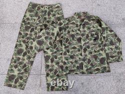 USMC P42 WW2 HBT Frogskin Camouflage Reversible Jacket TROUSERS SET SIZE L