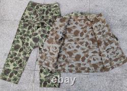 USMC P42 WW2 HBT Frogskin Camouflage Reversible Jacket TROUSERS SET SIZE L