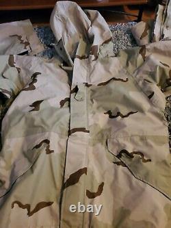 US Army Set Desert DCU Camouflage Gore Tex Parka/Pants LARGE REGULAR
