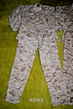 US Marine Corp MARPAT Desert Camo Blouse Large Reg & Trousers Med Reg (2 Sets)