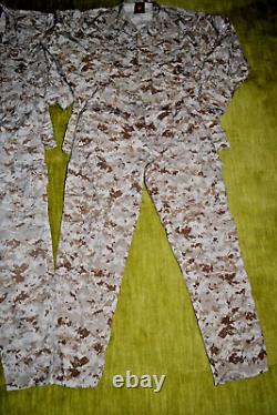 US Marine Corp MARPAT Desert Camo Blouse Large Reg & Trousers Med Reg (2 Sets)