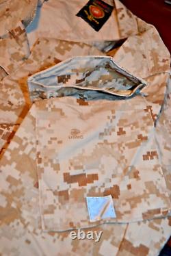US Marine Corp MARPAT Desert Camo Blouse Large Reg & Trousers Med Reg (2 Sets)