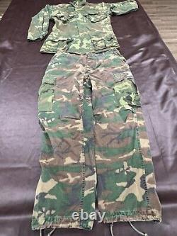 US Military Vietnam Era Jacket Pants Hat Set Camouflage Ripstop Shirt BS7