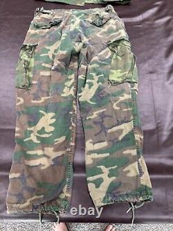 US Military Vietnam Era Jacket Pants Hat Set Camouflage Ripstop Shirt BS7