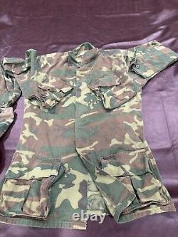 US Military Vietnam Era Jacket Pants Hat Set Camouflage Ripstop Shirt BS7