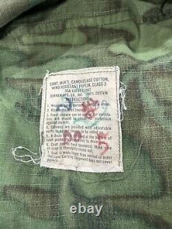 US Military Vietnam Era Jacket Pants Hat Set Camouflage Ripstop Shirt BS7