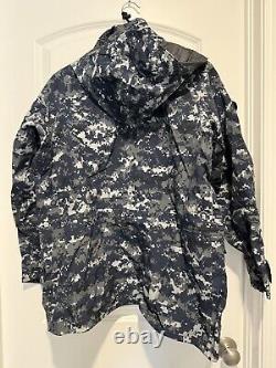 US Navy Hood Jacket Trousers Set USN Digital Camo Work Parka Mens Small Regular