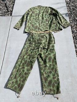 U. S Marine Corp. WW 11 Reversable Camouflaged Uniform Matching Set Original