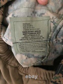 U. S. Marine Maternity Woodland MARPAT Camouflage Uniform Set Name MADRID S-Reg