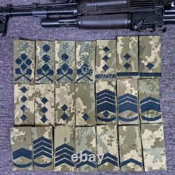 Ukrainian Army Rank Shoulder Boards Pixel Camo Military Epaulettes Full Set