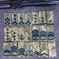 Ukrainian Army Rank Shoulder Boards Pixel Camo Military Epaulettes Full Set