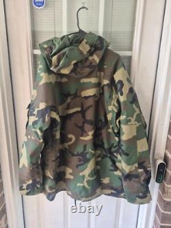 Unused OLD STOCK BDU Goretex Parka / Pants Set Cold Wet Weather Camo Large Long