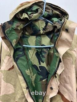 Usgi Ecwcs Gore Tex Cold Weather Reversible Woodland/desert Camo Set Large