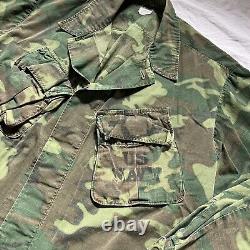 Vietnam ERDL Camo Trousers Pants & Slant Jungle Jacket Combat Set Named USN Navy