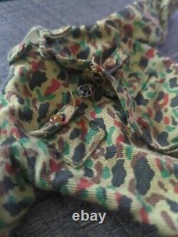 Vintage Rare 1964 G. I. Joe Marine Camouflage Uniform With Stitched Front Pockets
