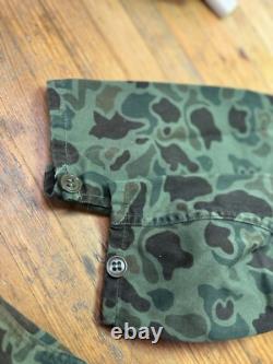 Vintage Usmc Korean War Frogskin Duck Camo Jacket Pants Set Army